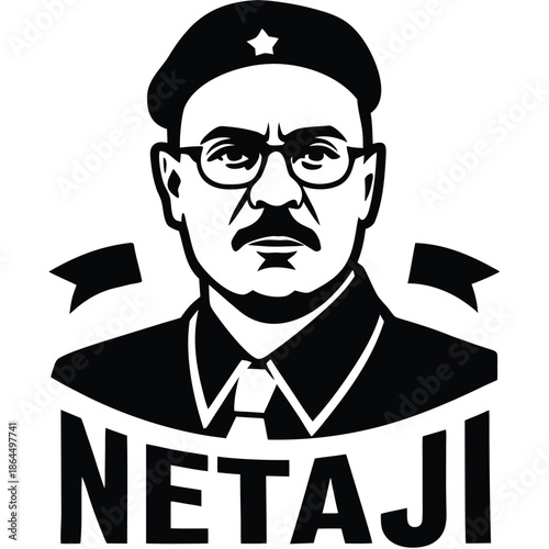 netaji tribute vector on white background