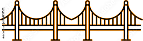 Suspension bridge vector icon design