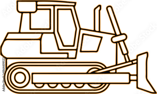 Bulldozer vector illustration icon