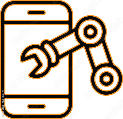 Mobile phone repair service vector icon