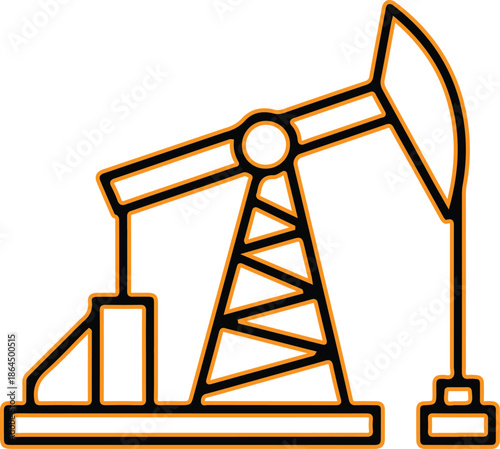Oil pump jack vector icon illustration
