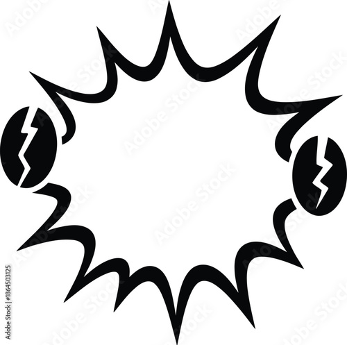 Explosion Effect with Lightning Balls Illustration