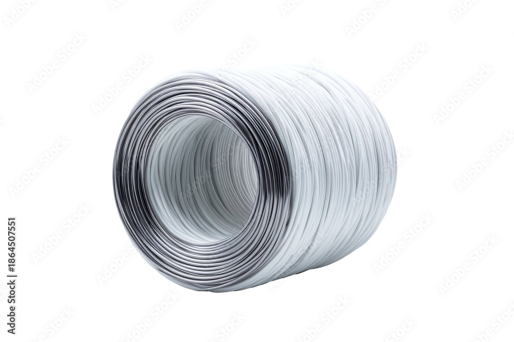 Obraz premium White wire coil, tightly wound