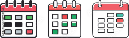 Calendar schedule icon for business planning date management clean black line productivity symbol