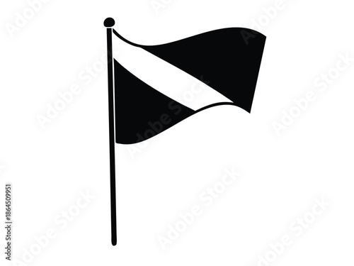 tricolor flag vector on white background