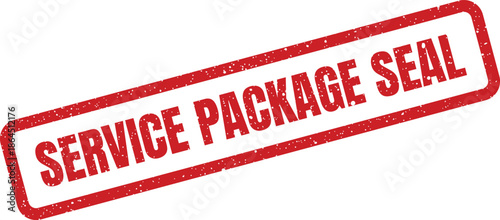 Grunge textured rubber stamp mark displaying the phrase service package seal, perfect for indicating official completion or secure handling documentation