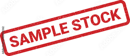 Grunged rectangular mark with sample stock text, perfect for indicating available inventory, a media collection, or general asset management items