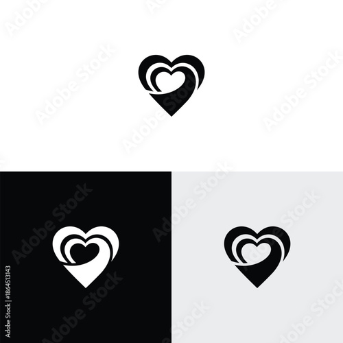 Bild auf Leinwand LOVE logo icon with minimalist linear design style