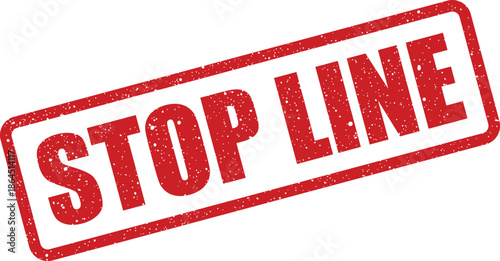 Grungy rubber stamp vector with text marking a designated boundary where stopping is required