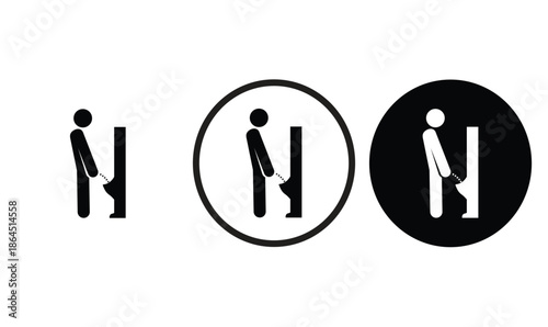 icon urinal black outline for web site design 
and mobile dark mode apps 
Vector illustration on a white background