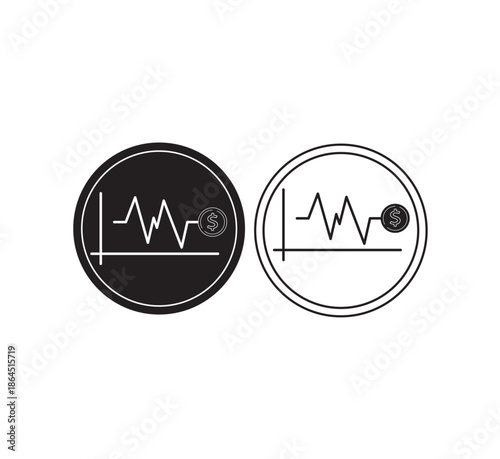 Collection of graphic icons related to currency ups and downs, currency business. Outline icon collection. Editable strokes. Vector illustration