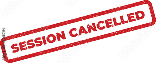 Rectangular grunge effect rubber stamp illustration indicating a scheduled event or appointment has been officially cancelled