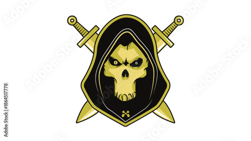 Vector illustration skull with sword