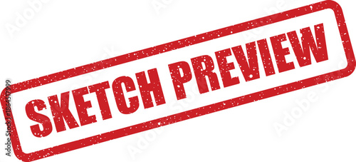 Rectangular stamp with rough texture indicating sketch preview, useful for presenting initial visual concepts