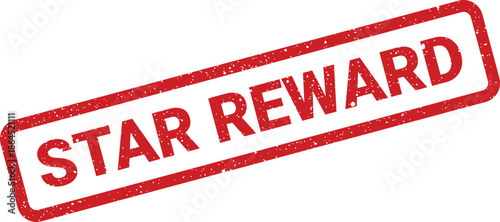 Red grunge rubber stamp illustration with a distressed texture displaying the words STAR REWARD