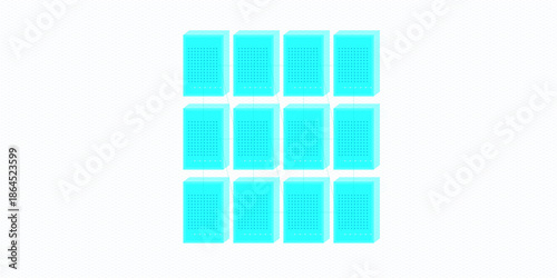 Neon Cyan Cloud Data Center Blueprint Background for Cybersecurity Reports, SaaS Dashboards, and IT Presentations