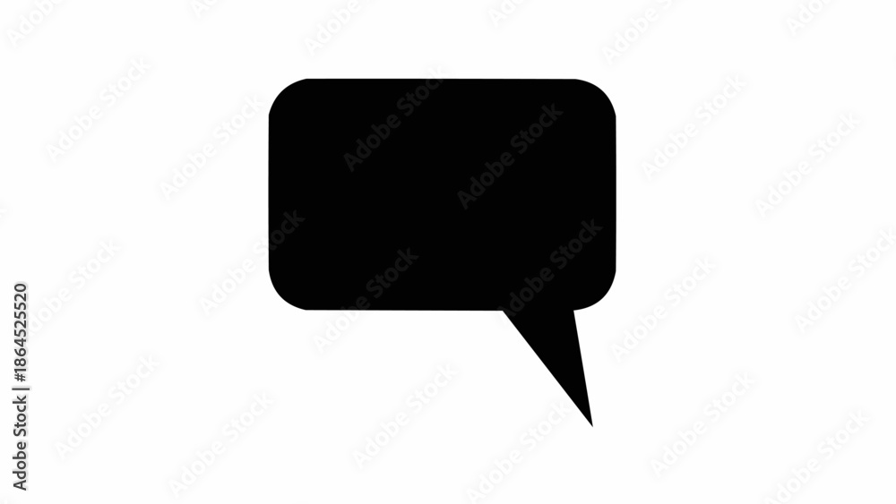 Naklejka premium Black Speech Bubble Icon - Communication and Expression Symbol.