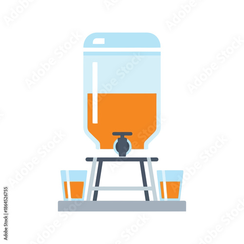 Ramadan juice dispenser vector illustration for iftar and suhoor celebration design