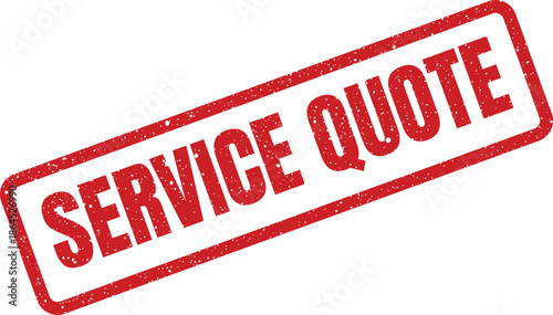 Red textured stamp displaying the words service quote for formal business proposals and price estimations