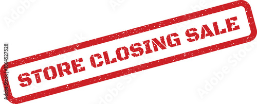 Textured rectangular emblem displaying a bold store closing sale message, perfect for business liquidation promotions or final discounts