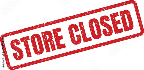 Textured rectangular emblem displaying a bold store closed message, perfect for business status updates or temporary service notices