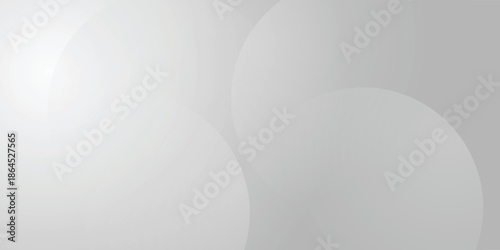 A minimalist abstract background featuring overlapping curves and circular shapes in various shades of gray, creating a smooth gradient and subtle depth