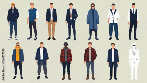 Diverse Mens Fashion Styles - A Collection of Outfits.