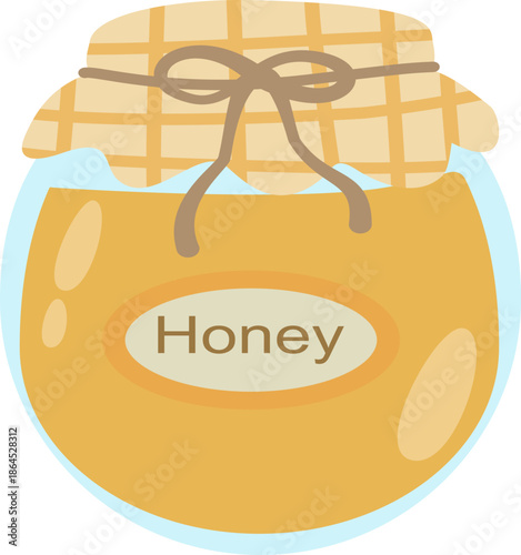 Natural Honey in Glass Jar vector illustration 