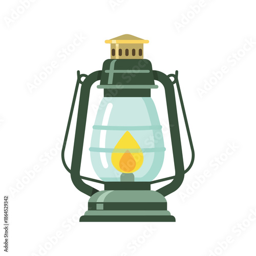 Vintage Oil Lantern Vector for Retro Illumination Designs