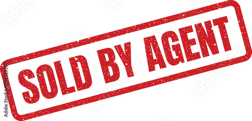Vintage style textured stamp with the clear message sold by agent indicating a completed real estate deal