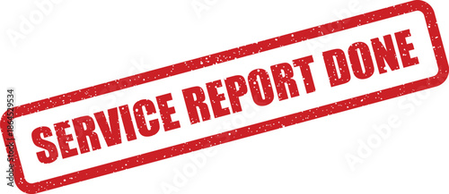 Weathered rubber stamp impression displaying a service report done message, ideal for confirming task completion or official project closure