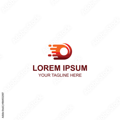 Abstract letter O speed motion fire logo design template with Creative Illustration