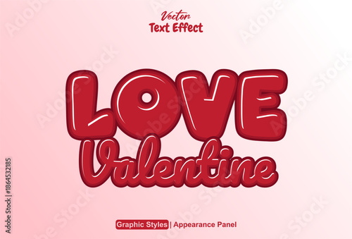 Text effect create editable lovable valentines with this red text love valentine design.