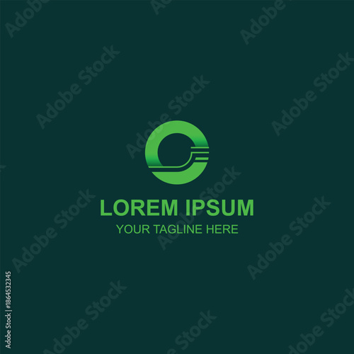 Modern abstract letter O speed motion green tech logo design with Creative Illustration