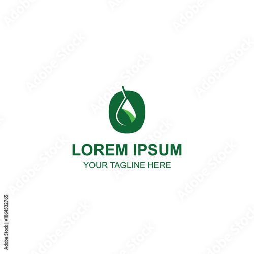 Abstract initial letter O water drop leaf eco nature logo design with Creative Illustration