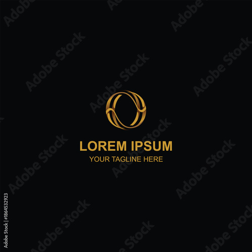Abstract luxury golden circle letter O ornament royal logo design with Creative Illustration