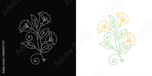 Flower Rhinestone Design, Transfer Rhinestone Template