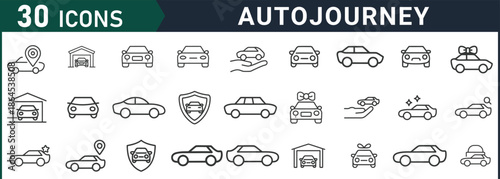 Set of modern car and auto service icons for business and design