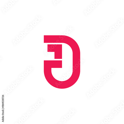 letter d simple red motion arrow up logo vector