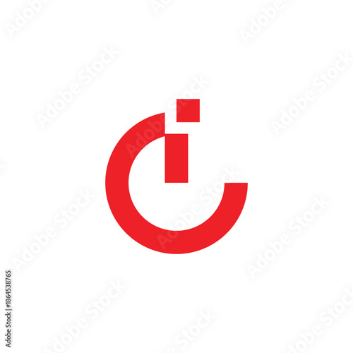 red power button pixel motion simple logo vector