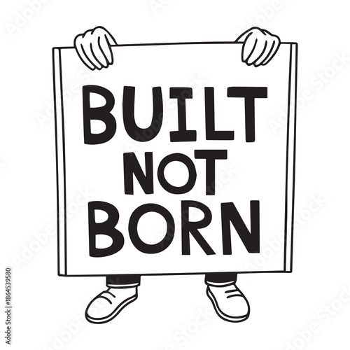 Built Not Born Minimal Brush Typography T-Shirt Design