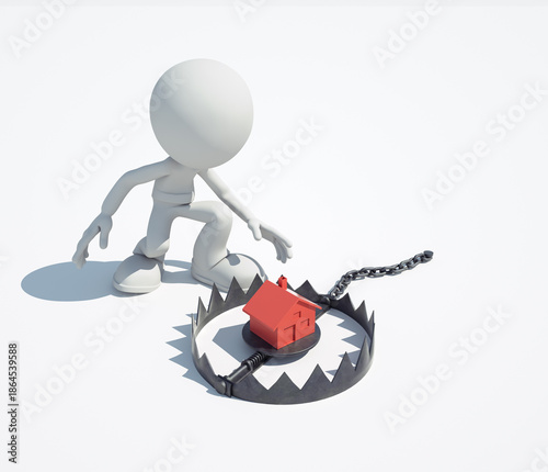 Person approaches a trap wi...
