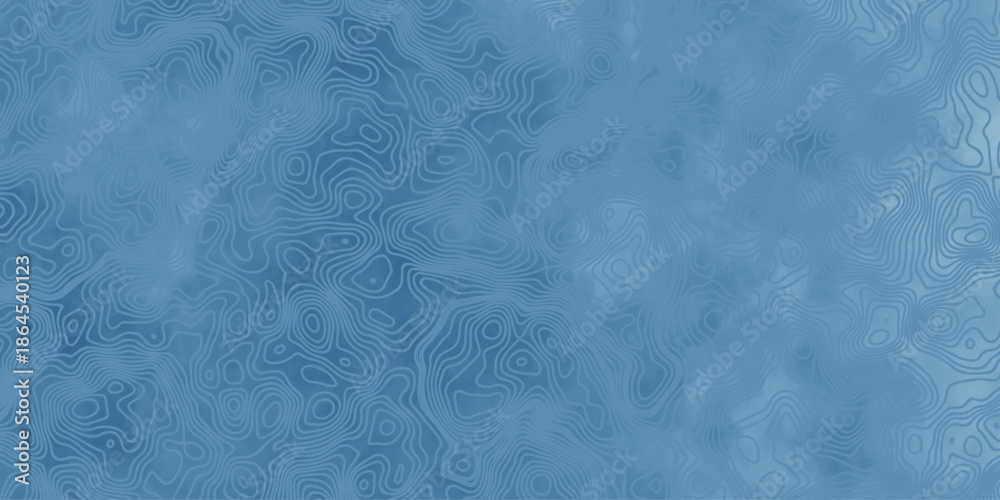 Fototapeta premium old blue paper seamless space watercolor map location wave outline topography map diagram. paper counter map. vector hiking landscape geometric grid topo map texture background.