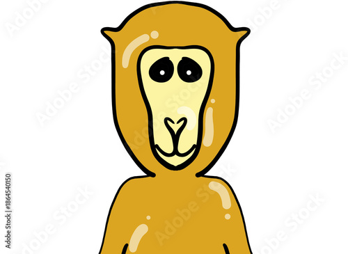 Cute yellow monkey Balloon Cartoon