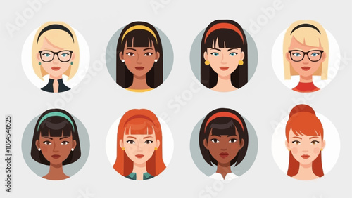Diverse Women Portraits - A Collection of Unique Female Characters.