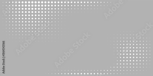 Abstract gray background featuring a modern halftone dot pattern with smooth gradient transitions