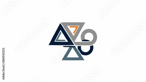 Abstract geometric logo design featuring interconnected triangles and circles.