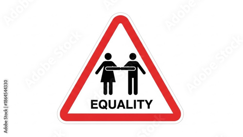 Gender equality sign warning symbol for equal rights and opportunities conceptual illustration on wh