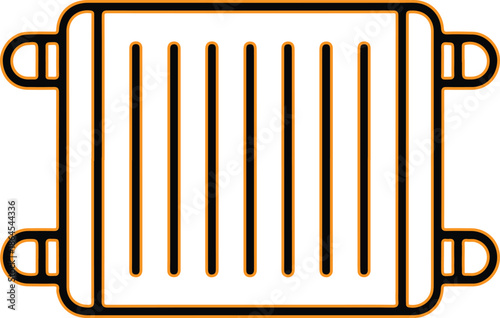 Simple vector radiator icon for heating systems