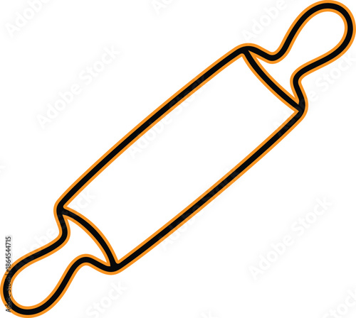 Double line rolling pin icon vector illustration